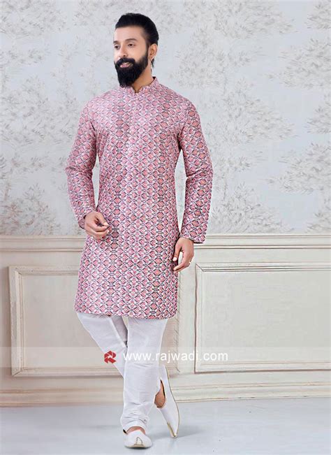 Printed Men Kurta Pajama For Wedding