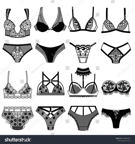 Stock Vektor Collection Lingerie Panty Bra Set Vector Bez Autorsk Ch Poplatk