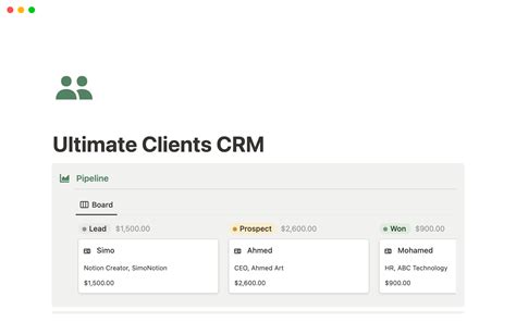 Ultimate Clients Crm Template Notion Marketplace