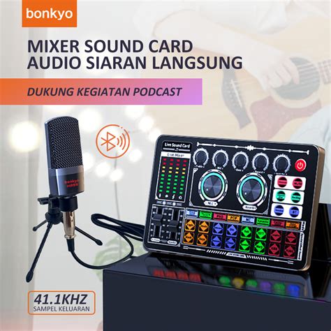 Jual Bonkyo F M Sound Card Microphone Combination Set Bluetooth