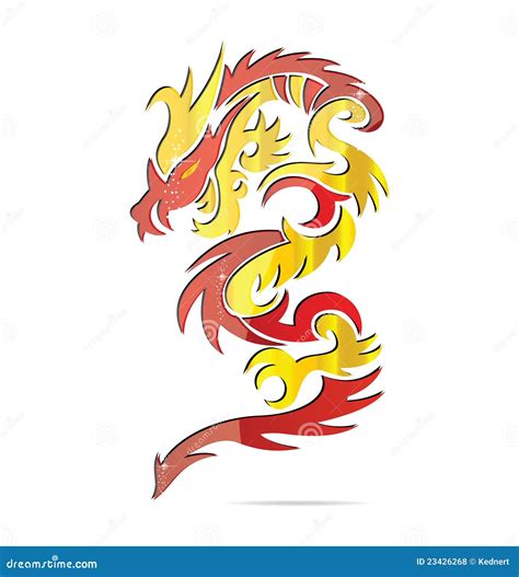Shiny Asia Fire Dragon Symbol Royalty Free Stock Photos Image 23426268