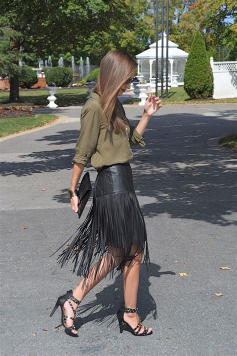 A Love Affair { Fringe And Faux Leather } Fringe Skirt Outfit Skirt