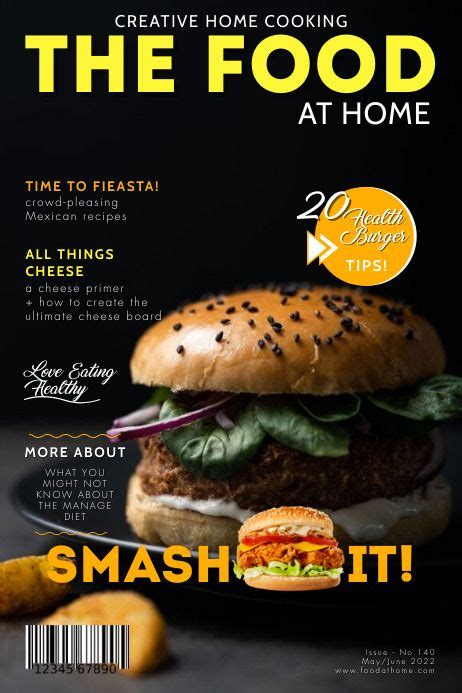 Food Magazine Cover Template Healthy Burger F Food Magazine Food