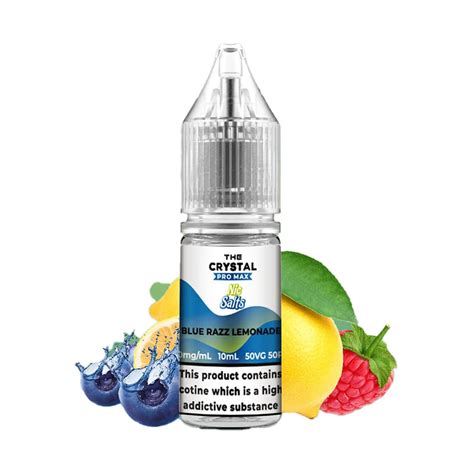 The Crystal Pro Max Nic Salts 10ml Blue Razz Lemonade 20mg Vape And Go