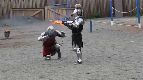 Medieval Knights Fight With Flaming Swords At Kryal Castle Youtube