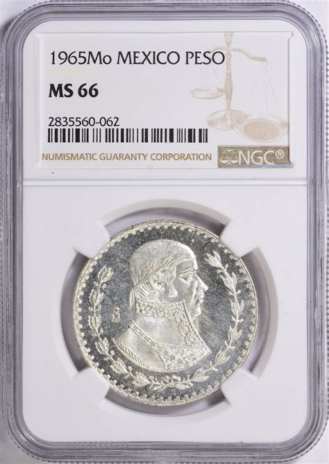 Mexico Mo Silver Peso Km Ngc Ms Item