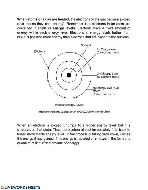 Emission And Absorption Spectra Worksheet Live Worksheets