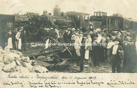 Fotokarte Unglück der Kaiser Ferdinand Nordbahn Napajedl 1903 Wiener