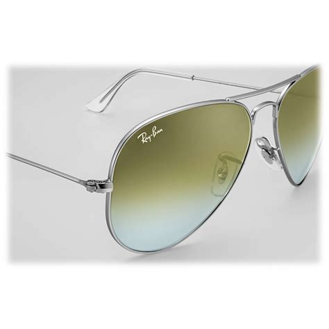 Ray Ban Rb3025 0199j Original Aviator Flash Lenses Gradient Silver Green Gradient Flash