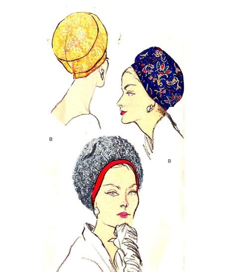 Uncut Vintage 1960s Vogue 5789 Hats Sewing Pattern Mod Puff Or Etsy 1960s Vogue Hat