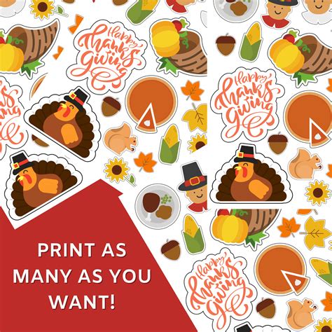 Thanksgiving Sticker Pack Sticker Sheet Cheap Sticker Etsy