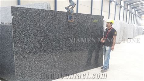 Imported Impala Sesame Black Granite Tile Slabs Polished Machine Cut