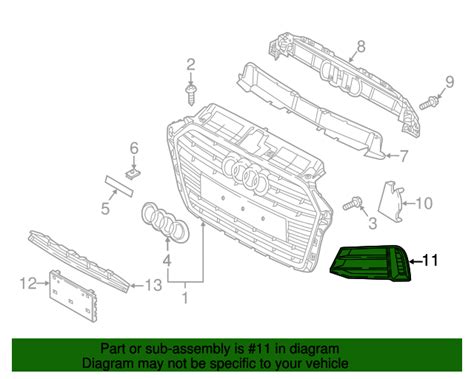 8V5 807 672 9B9 Outer Grille 2017 2020 Audi Audi Parts Store