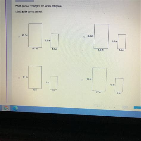 Which Pairs Of Polygons Are Similar Select Each Correct Answ