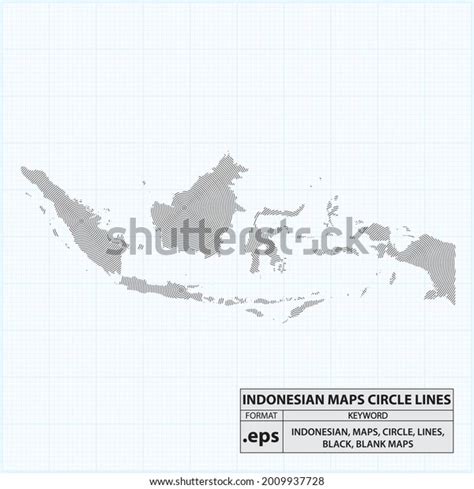 Indonesian Blank Maps Circle Lines เวกเตอร์สต็อก ปลอดค่าลิขสิทธิ์