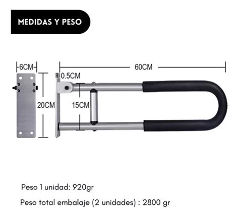 Barra Seguridad Pasamano Abatible Minusv Lidos Cm En