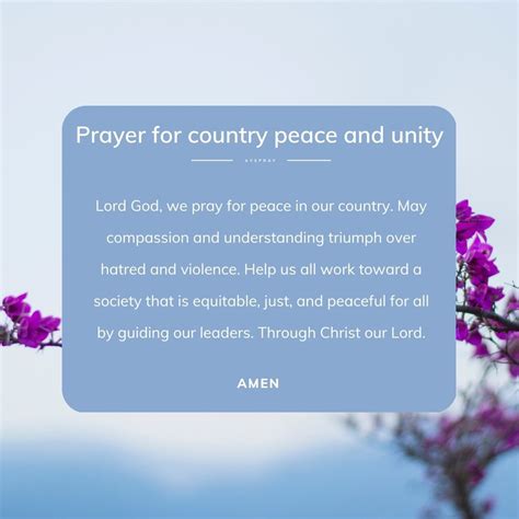 Prayer for Country Peace and Unity