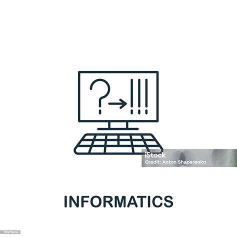 Ikon Informatika Dari Koleksi Sains Simbol Informatika Elemen Garis