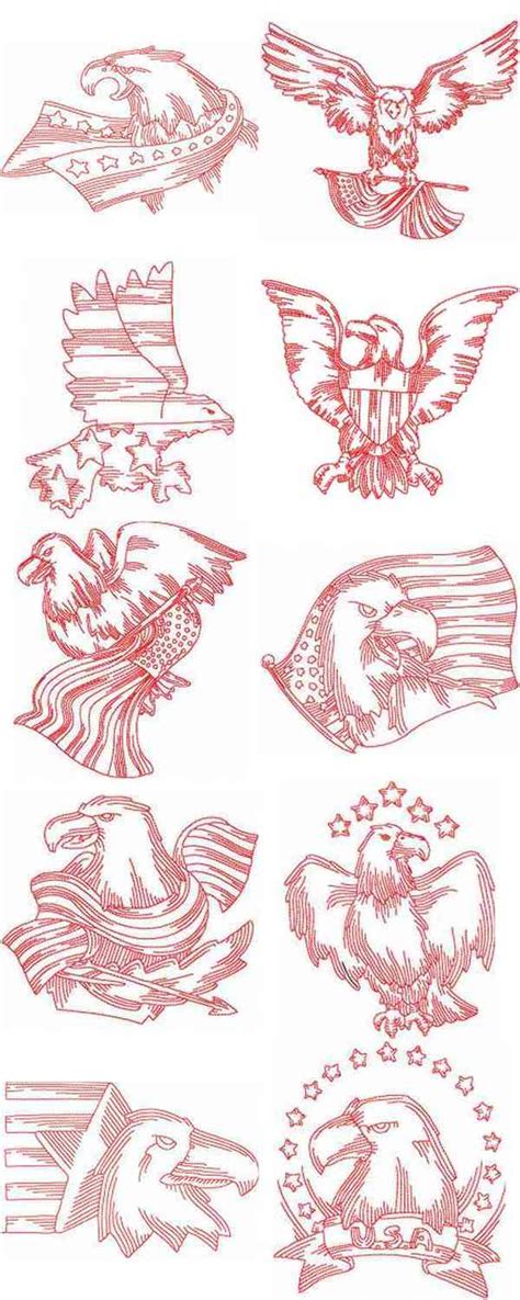 Machine Embroidery Designs JN American Eagles Set