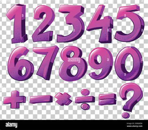 Numbers In Pink Color Stock Vector Image And Art Alamy