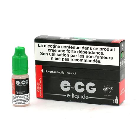 Boite de 5 flacons de liquide E CG Goût Américain 3 mg ml