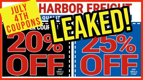 Harbor Freight July 4th 20 OFF Coupon And 25 OFF Coupon LEAKED