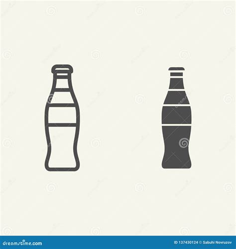 Glass Bottle Line And Glyph Icon Soda In Bottle Vector Illustration