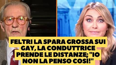 FELTRI LA SPARA GROSSA SUI GAY LA CONDUTTRICE PRENDE LE DISTANZE IO