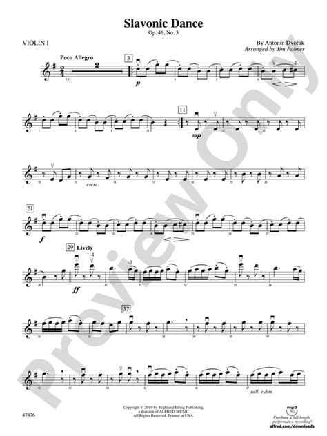 Slavonic Dance 1st Violin 1st Violin Part Digital Sheet Music Download