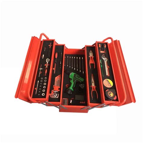 hot selling durable double handles metal tool box  tools set tool