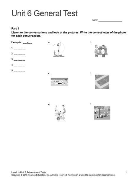 Top Notch 1 Unit 6 Assessment Pdf All Rights Reserved