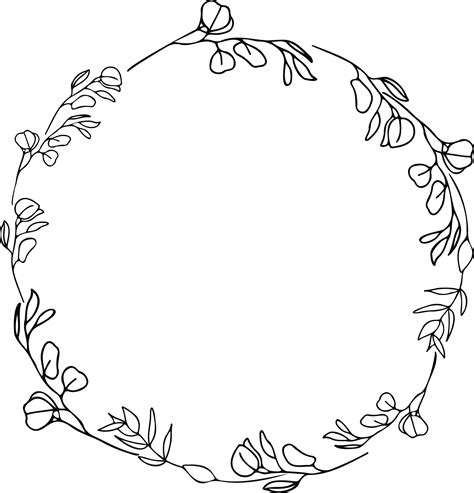 Round Laurel Leaf Wreath Svg Wildflower Floral Circle Wreath Svg Roses