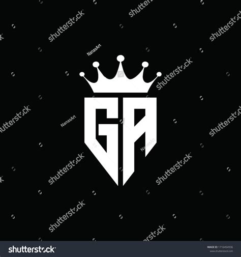 Ga Logo Monogram Emblem Style Crown Stock Vector Royalty Free