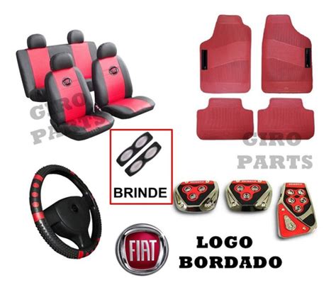 Kit Vermelho Capas Banco Tapetes Pedaleira Palio Fire 04 R 149 90 Em