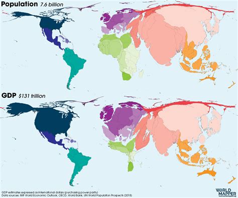 Cartogramme De La Population Mondiale