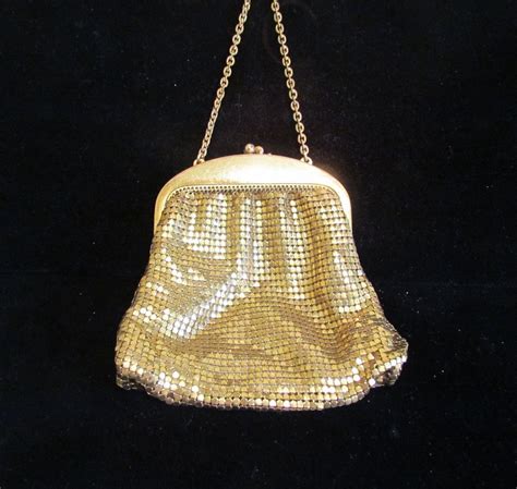 S Whiting And Davis Purse Vintage Gold Mesh Wedding Handbag Formal