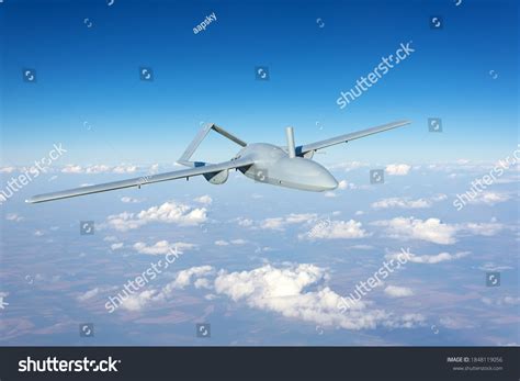 Unmanned Military Drone Uav Flying Reconnaissance Stock Photo ...