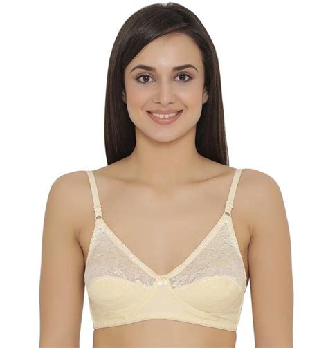 Buy Clovia Cotton Rich Solid Non Padded Full Cup Wire Free Everyday Bra Nude Online