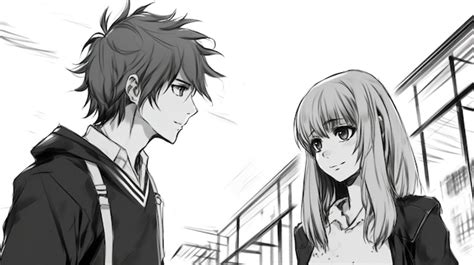 Premium AI Image | Boy flirts with a girl in school anime manga ai generate