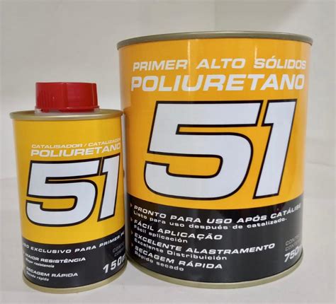 Kit Primer PU 51 Hs 750 Ml Endurecedor 150 Ml Maxi Rubber PRD