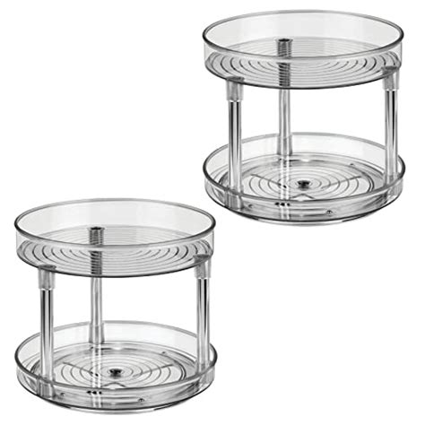 Mdesign Tier Lazy Susan Turntable Food Storage Container For Cabinets