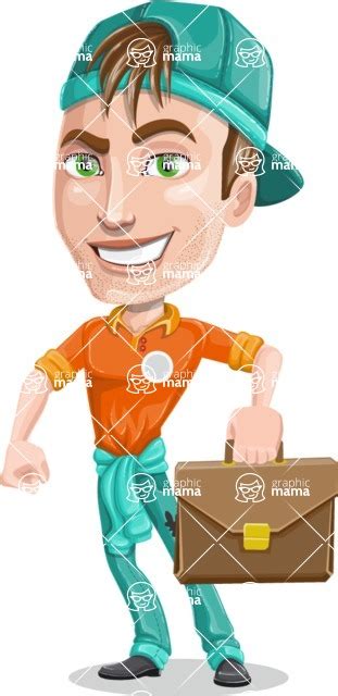 Repairman Cartoon Vector Character 112 Illustrations Going On A Meeting Graphicmama