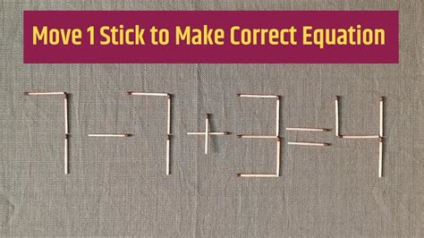 Matchstick Puzzle Move Stick Fix Equation Viralvideo