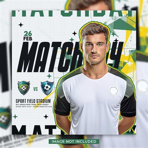 Folheto Do Dia Do Jogo De Futebol E Modelo De Banner De M Dia Social