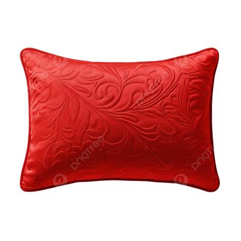 Small Red Pillow With Beautiful Pattern Isolated With Clipping Path In