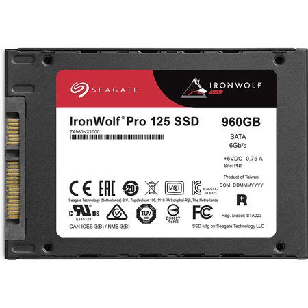 SEAGATE IRONWOLF PRO 125 960GB SOLID STATE DRIVE 2.5 INTERNAL (ZA960NX10001)