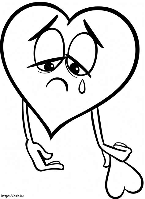 Sad Heart Coloring Page