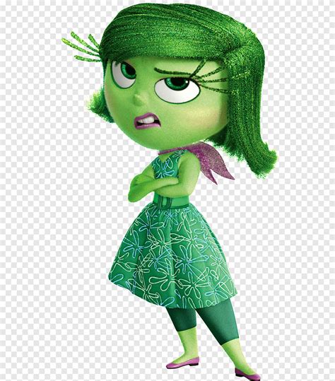 Woman With Green Hair Cartoon Character Riley Disgust Pixar Pixar Grass Sadness Png Pngegg