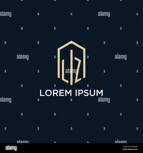 LZ Initial Monogram Logo With Hexagonal Shape Style Real Estate Logo