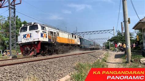 KA PANGANDARAN Panoramic Ngebut Di Perlintasan Kereta Api JPL 109